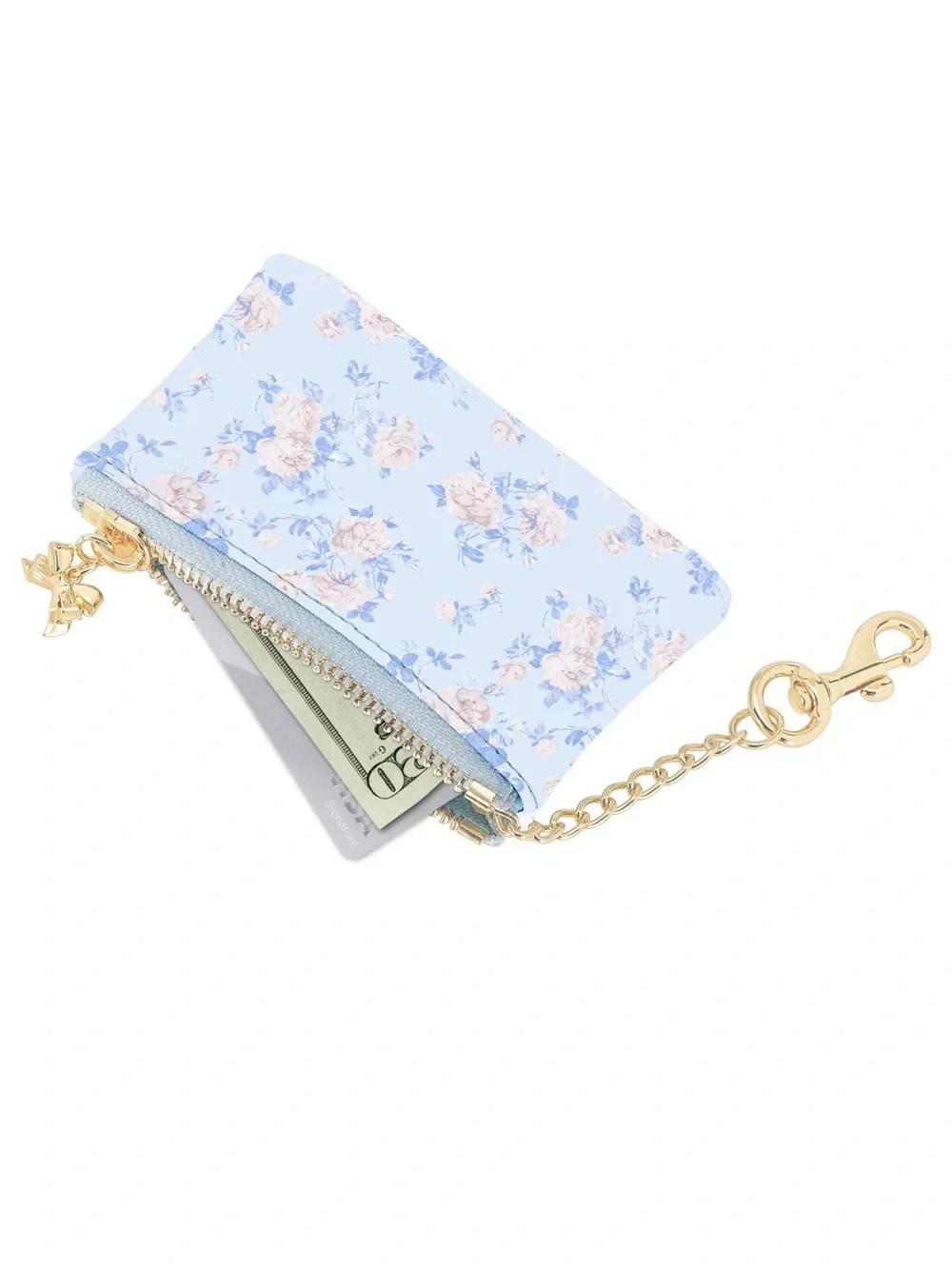 LoveShackFancy Zipper Coin Pouch Whisper Blue , Target